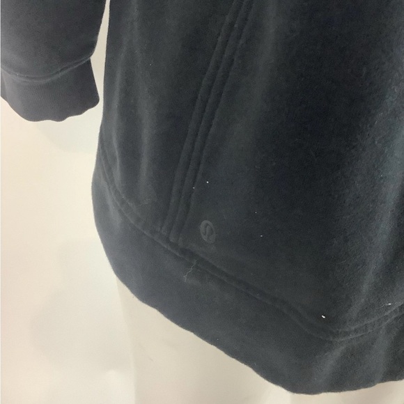 Lululemon Sz 12 Cotton Polyester Pullover Hoodie Black Side Pocket Soft Feel - Picture 5 of 6